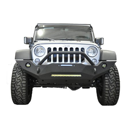 DV8 OFFROAD JEEP JK FRONT BUMPER W/FOG LIGHTS FS-18 07-18 WRANGLER JK STEEL MID LENGTH FBSHTB-18